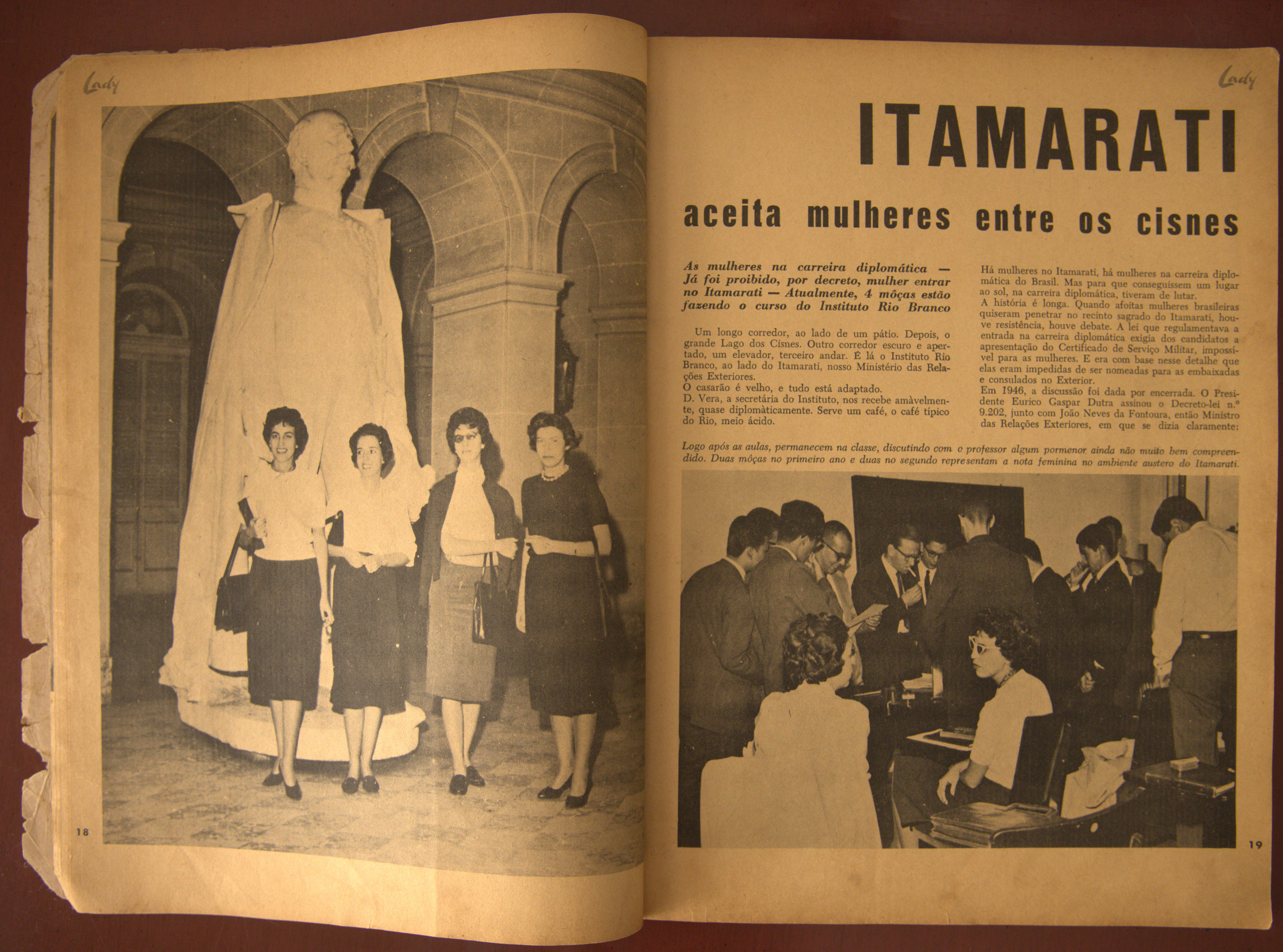 Thereza Quintella, à época fazendo o curso de admissão à carreira de diplomata, é uma das destaques da reportagem da revista Lady intitulada 